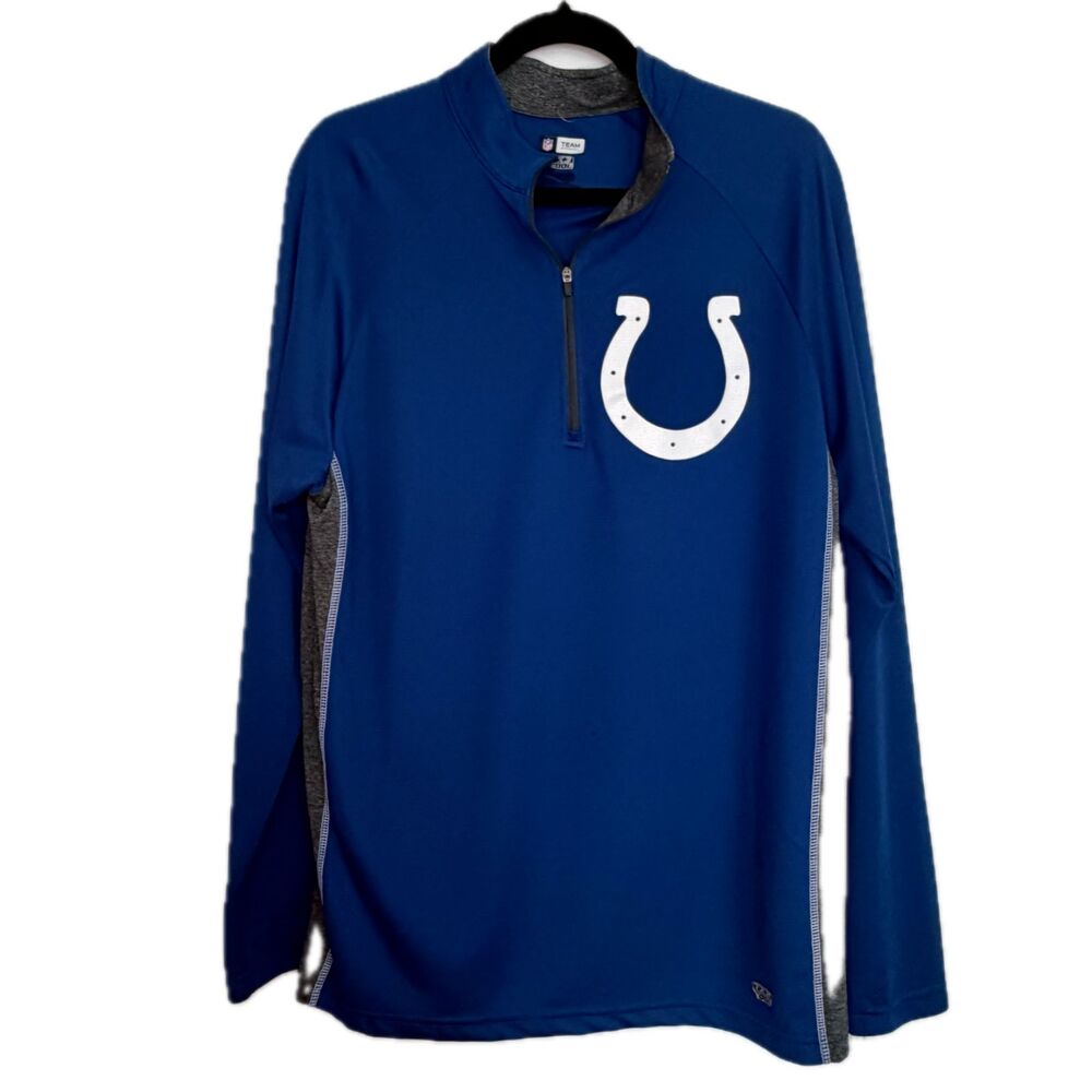 Indianapolis Colts Men's Large NFL Team Apparel Blue 1/4 Quarter Zip Pullover